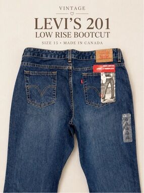 Vintage Levi’s 201 Low Rise Bootcut Jeans Size 15 Made in Canada